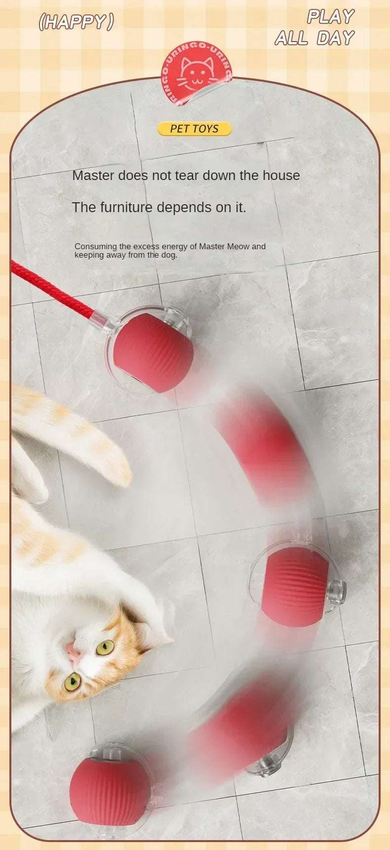 Interactive Self-Moving Cat Ball Toy